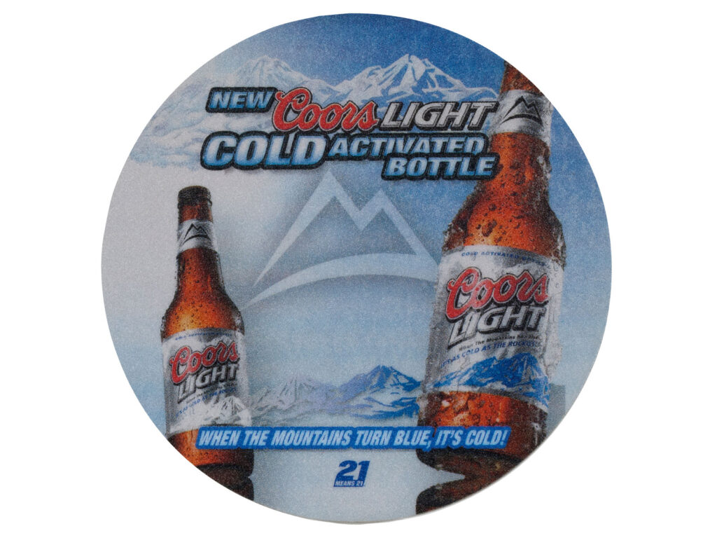 thermochromic label Coors cold activated