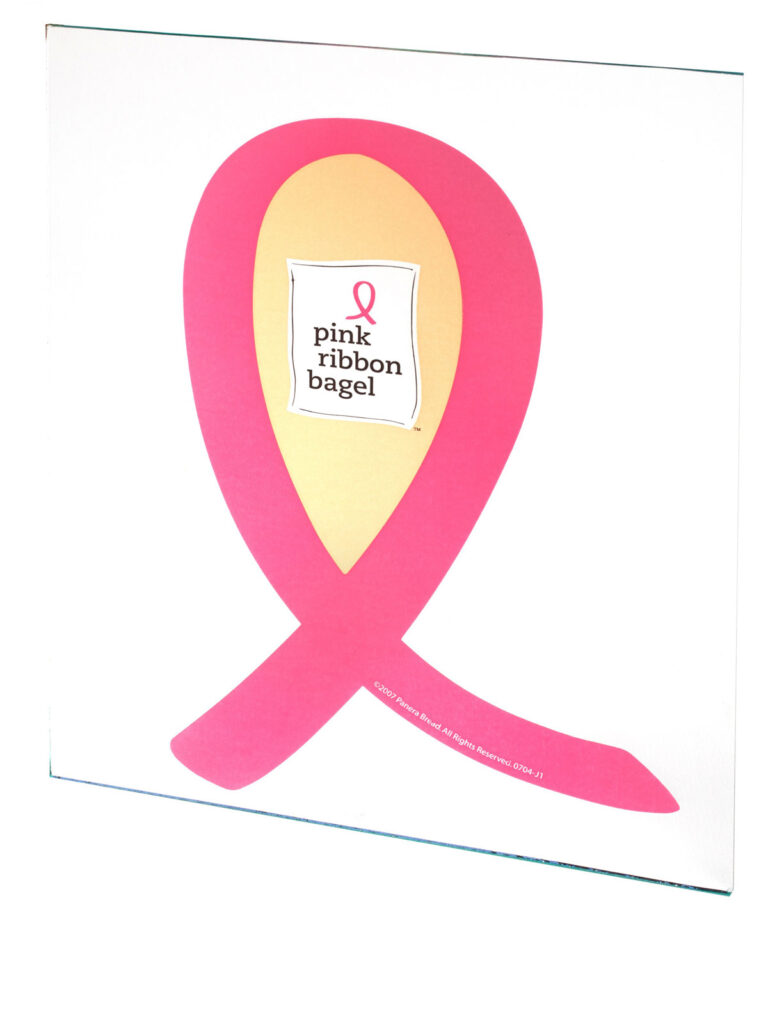 Panera Pink Ribbon Bagel Double Sided Decal